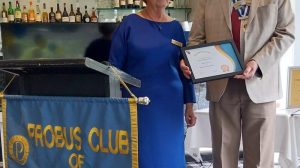 2. SecretaryFrank Rice presenting history of Club_resized