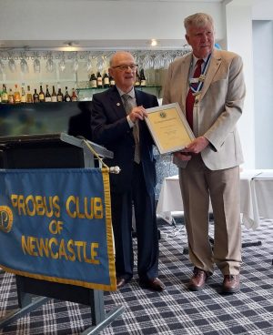 4. Grahame Moy presenting certificate to President_resized